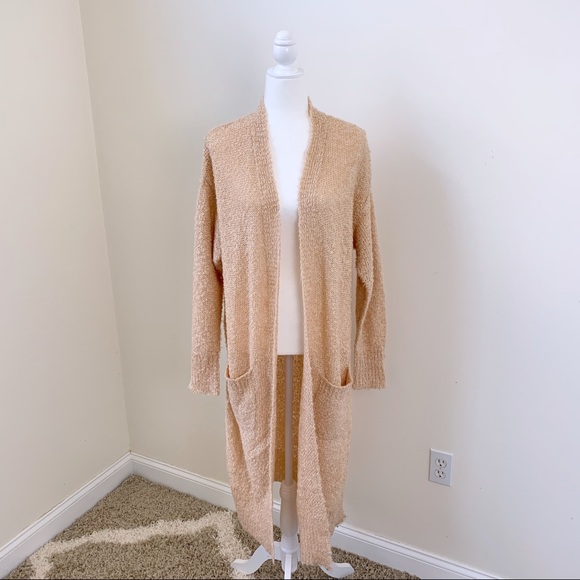 NWT Solutions Long Peach Knit Cardigan - Picture 1 of 6